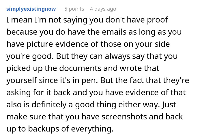 Screenshot of Reddit comment discussing proof and evidence related to maternity leave eligibility and document verification. Screenshot of Reddit comment discussing proof and evidence related to maternity leave eligibility and document verification.