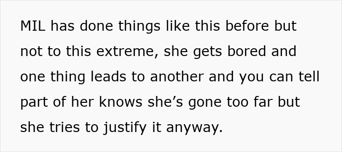 Text excerpt about a MIL who extensively landscaped a garden without permission, showing boundary issues. Text excerpt about a MIL who extensively landscaped a garden without permission, showing boundary issues.