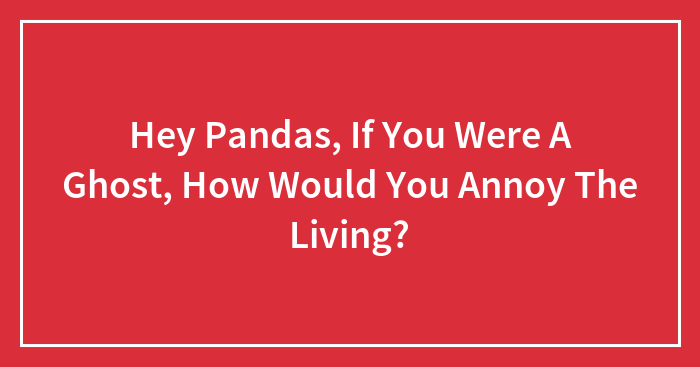 Hey Pandas, If You Were A Ghost, How Would You Annoy The Living? (Closed)