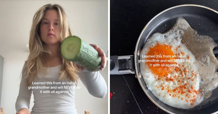 Woman Sparks Outrage With Bizarre Egg Frying Technique She Apparently Learnt From Her Italian Grandmother