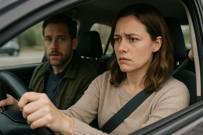 Woman stalking colleague in car with worried expression, confirming he’s sick, soon feeling regretful after turning him in Woman stalking colleague in car with worried expression, confirming he’s sick, soon feeling regretful after turning him in