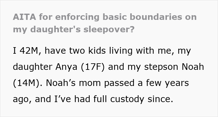 Man discussing enforcing basic boundaries on his teenage daughter's sleepover in a family home setting. Man discussing enforcing basic boundaries on his teenage daughter's sleepover in a family home setting.