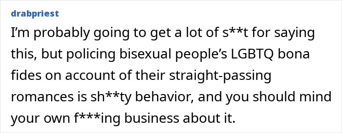 Text post discussing the policing of bisexual people’s LGBTQ identities amid a concerning trend about famous lesbians. Text post discussing the policing of bisexual people’s LGBTQ identities amid a concerning trend about famous lesbians.