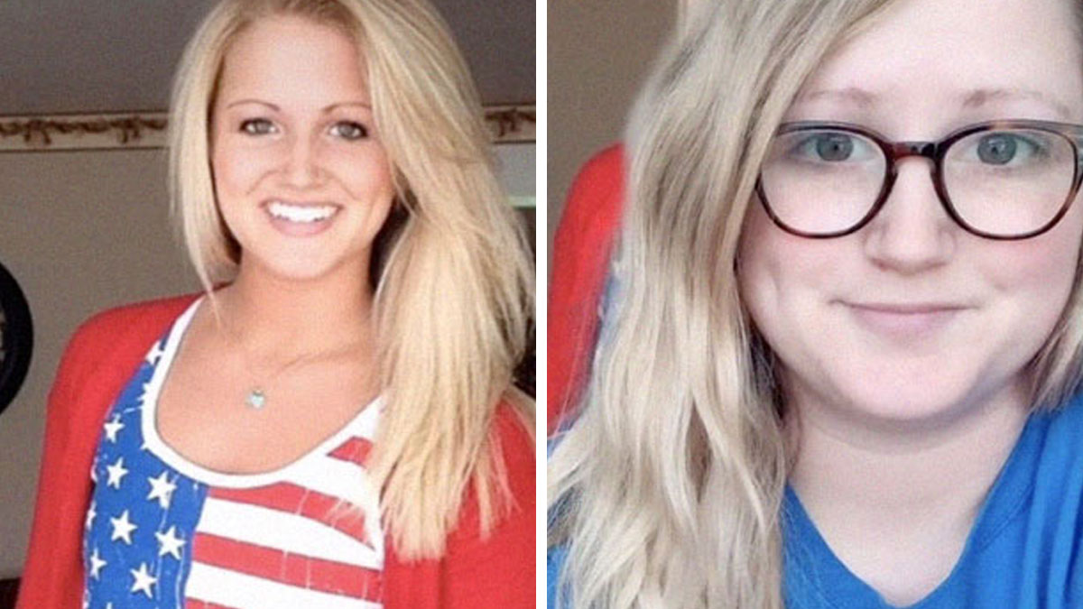 Side by side comparison of a woman showing people who looked their hottest in high school and how they look now.