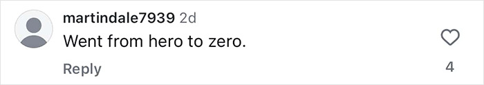 Comment reading Went from hero to zero on a viral post about a homeless man's makeover after barber is criticized for downgrade. Comment reading Went from hero to zero on a viral post about a homeless man's makeover after barber is criticized for downgrade.
