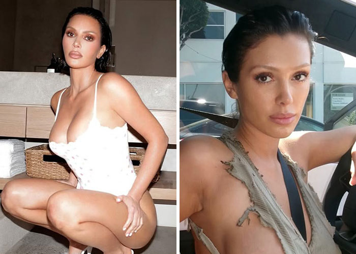 Bianca Censori poses in a daring bodysuit and shows new hair extensions, drawing comparisons to Kim Kardashian. Bianca Censori poses in a daring bodysuit and shows new hair extensions, drawing comparisons to Kim Kardashian.