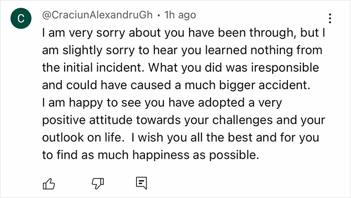 Comment expressing sympathy and hope for happiness after man's face transplant and painful coma recovery. Comment expressing sympathy and hope for happiness after man's face transplant and painful coma recovery.