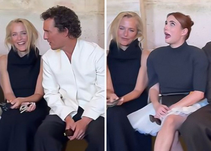 Matthew McConaughey and Emma Roberts sitting with an A-list star between them in a viral clip at an event. Matthew McConaughey and Emma Roberts sitting with an A-list star between them in a viral clip at an event.