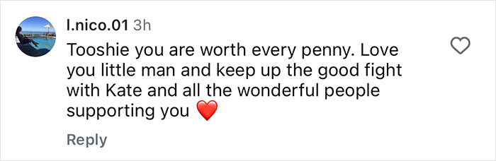 Comment on social media expressing love and support for a puppy and the team helping its life-saving surgery. Comment on social media expressing love and support for a puppy and the team helping its life-saving surgery.