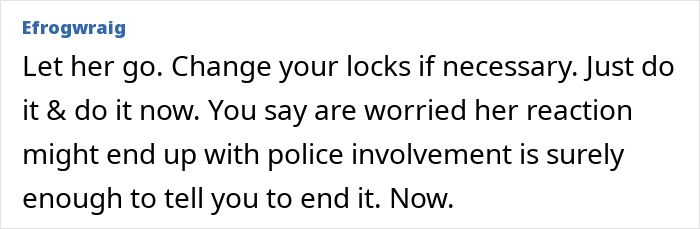 Screenshot of an online comment advising to end a relationship due to emotional torment while struggling in life.