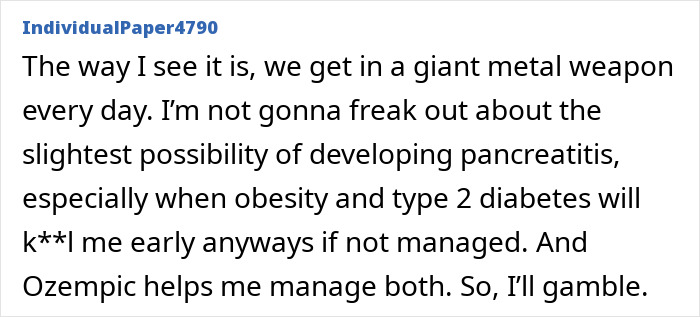 Screenshot of a forum post discussing the risks and benefits of organ-destroying Ozempic and Mounjaro for managing diabetes. Screenshot of a forum post discussing the risks and benefits of organ-destroying Ozempic and Mounjaro for managing diabetes.