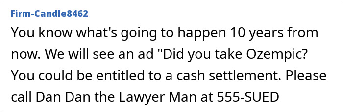Text post warning about Ozempic risks with a mention of potential cash settlements and a lawyer contact number. Text post warning about Ozempic risks with a mention of potential cash settlements and a lawyer contact number.