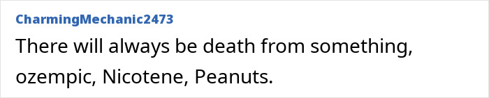 User comment warning about risks of ozempic related to organ damage and deaths, highlighting expert concerns on safety. User comment warning about risks of ozempic related to organ damage and deaths, highlighting expert concerns on safety.