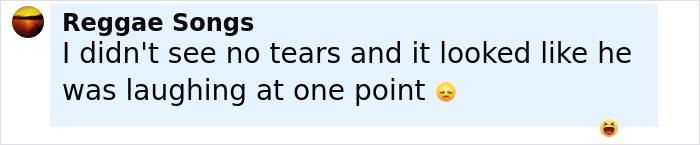 Comment on Reggae Songs page about not seeing tears and someone laughing briefly, expressing survivor's guilt. Comment on Reggae Songs page about not seeing tears and someone laughing briefly, expressing survivor's guilt.