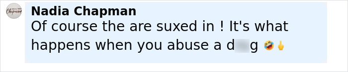 Comment by Nadia Chapman criticizing drug abuse, mentioning effects linked to a drug and including emojis. Comment by Nadia Chapman criticizing drug abuse, mentioning effects linked to a drug and including emojis.