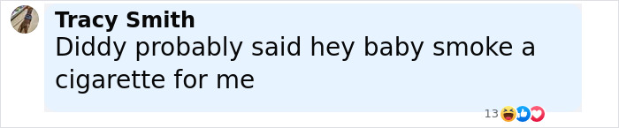 Comment from Tracy Smith reacting to a cigarette stunt, referencing Beyoncé and a possible dig at Kanye West.