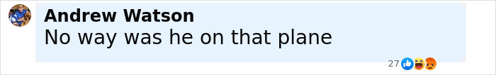 Comment by Andrew Watson saying no way was he on that plane, discussing Air India survivor's guilt and loss. Comment by Andrew Watson saying no way was he on that plane, discussing Air India survivor's guilt and loss.