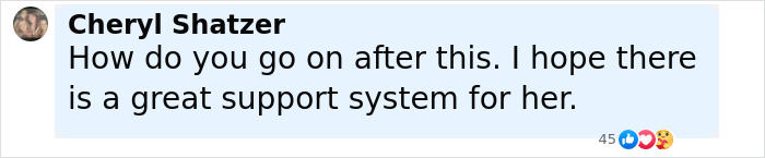 Comment by Cheryl Shatzer expressing hope for a strong support system after Travis Decker’s neighbor’s weird encounter.