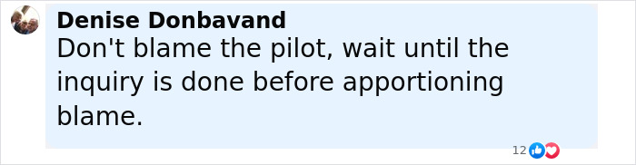 Comment by Denise Donbavand urging patience until the inquiry is complete about the Air India crash investigation. Comment by Denise Donbavand urging patience until the inquiry is complete about the Air India crash investigation.