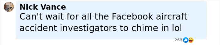 Comment by Nick Vance about Facebook aircraft accident investigators reacting to a tragic Air India crash theory and mistake. Comment by Nick Vance about Facebook aircraft accident investigators reacting to a tragic Air India crash theory and mistake.