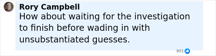 Rory Campbell sharing a comment urging patience for the investigation before speculating on the Air India crash theory. Rory Campbell sharing a comment urging patience for the investigation before speculating on the Air India crash theory.