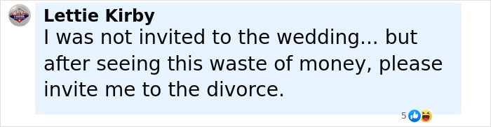 Social media comment from Lettie Kirby criticizing the extravagant wedding and partying of Jeff Bezos and Lauren Sánchez. Social media comment from Lettie Kirby criticizing the extravagant wedding and partying of Jeff Bezos and Lauren Sánchez.