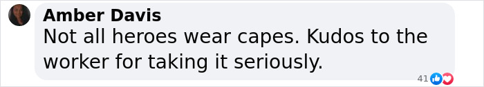 Screenshot of a Facebook comment praising the worker who took captive woman's brave cry for help at Jersey Mike's restroom seriously. Screenshot of a Facebook comment praising the worker who took captive woman's brave cry for help at Jersey Mike's restroom seriously.