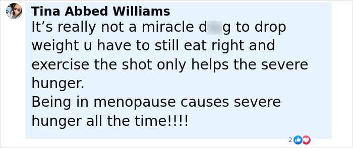 Comment warning against Ozempic and Mounjaro, highlighting severe hunger and exercise for weight loss. Comment warning against Ozempic and Mounjaro, highlighting severe hunger and exercise for weight loss.