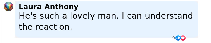 Comment section screenshot showing a user named Laura Anthony praising a man, related to Scarlett Johansson kissing costar at premiere. Comment section screenshot showing a user named Laura Anthony praising a man, related to Scarlett Johansson kissing costar at premiere.