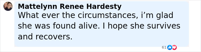 Comment from Mattelynn Renee Hardesty expressing hope for recovery of a model brutally attacked in Dubai. Comment from Mattelynn Renee Hardesty expressing hope for recovery of a model brutally attacked in Dubai.