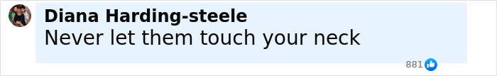 Comment screenshot by Diana Harding-steele warning about neck pain risks after visiting a chiropractor, related to locked-in syndrome. Comment screenshot by Diana Harding-steele warning about neck pain risks after visiting a chiropractor, related to locked-in syndrome.