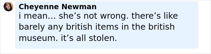Comment by Cheyenne Newman discussing British items in the British Museum amid debate on Aboriginal artist's controversial song. Comment by Cheyenne Newman discussing British items in the British Museum amid debate on Aboriginal artist's controversial song.