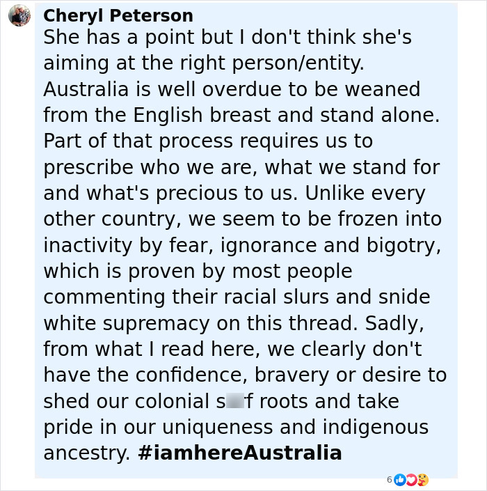 Comment highlighting views on breaking colonial ties and indigenous identity in response to an Aboriginal artist's controversial song. Comment highlighting views on breaking colonial ties and indigenous identity in response to an Aboriginal artist's controversial song.