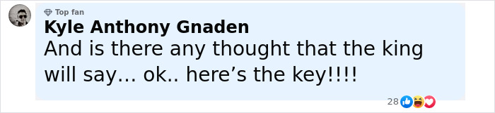 Comment from Kyle Anthony Gnaden discussing the king and a key, related to Aboriginal artist and Buckingham Palace debate. Comment from Kyle Anthony Gnaden discussing the king and a key, related to Aboriginal artist and Buckingham Palace debate.
