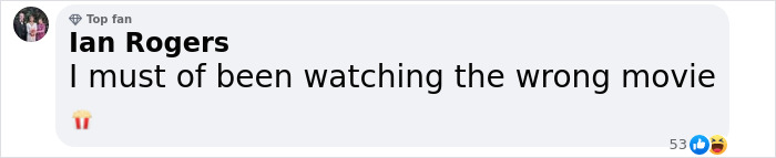 Comment by Ian Rogers about watching the wrong Harry Potter movie, expressing confusion with a popcorn emoji. Comment by Ian Rogers about watching the wrong Harry Potter movie, expressing confusion with a popcorn emoji.