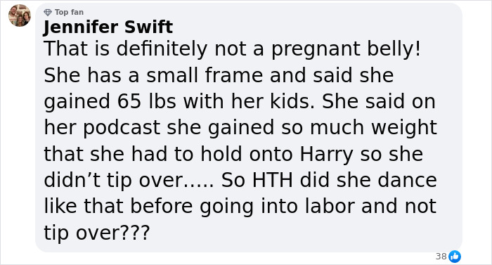 Comment questioning the authenticity of Meghan Markle's pregnancy twerking video amid conspiracy theories. Comment questioning the authenticity of Meghan Markle's pregnancy twerking video amid conspiracy theories.