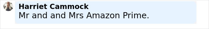 Social media post by Harriet Cammock joking about Jeff Bezos and Lauren Sánchez's wedding party celebrity looks. Social media post by Harriet Cammock joking about Jeff Bezos and Lauren Sánchez's wedding party celebrity looks.
