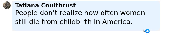 Tatiana Coulthrust commenting on the reality of women dying from childbirth in America, related to Real Housewives exec. Tatiana Coulthrust commenting on the reality of women dying from childbirth in America, related to Real Housewives exec.