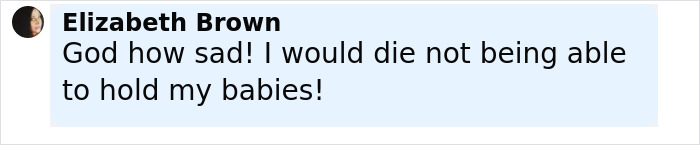 Comment by Elizabeth Brown expressing sadness over a Real Housewives exec passing away during childbirth. Comment by Elizabeth Brown expressing sadness over a Real Housewives exec passing away during childbirth.