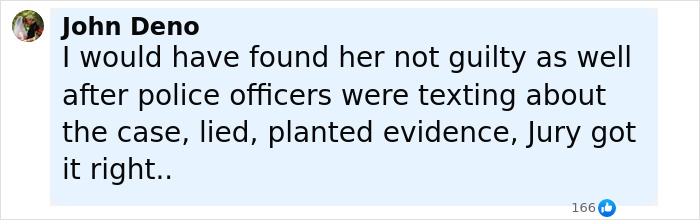 Facebook comment by John Deno defending Karen Read’s acquittal in slaying of cop boyfriend, sparking mass fury online. Facebook comment by John Deno defending Karen Read’s acquittal in slaying of cop boyfriend, sparking mass fury online.