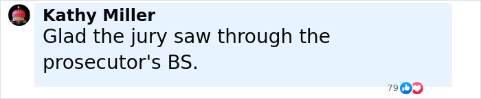 User comment expressing relief at jury decision in Karen Read acquittal case about slaying cop boyfriend. User comment expressing relief at jury decision in Karen Read acquittal case about slaying cop boyfriend.