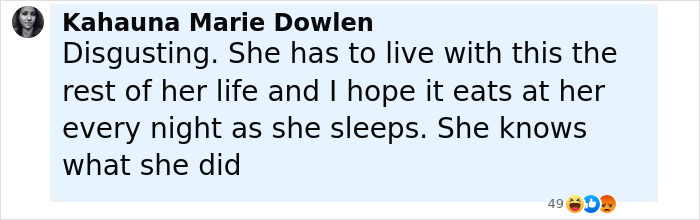 Comment from Kahauna Marie Dowlen expressing anger over Karen Read acquittal in slaying of cop boyfriend, sparking mass fury. Comment from Kahauna Marie Dowlen expressing anger over Karen Read acquittal in slaying of cop boyfriend, sparking mass fury.