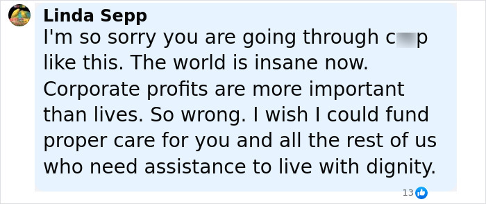 Alt text: Screenshot of a compassionate comment discussing a man trapped in hospital for 9 years and mistreated by staff. Alt text: Screenshot of a compassionate comment discussing a man trapped in hospital for 9 years and mistreated by staff.