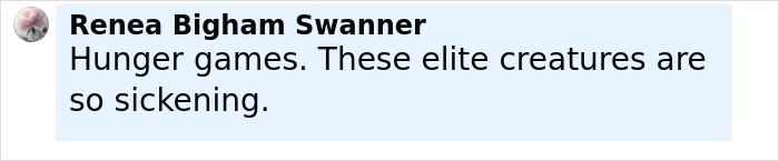 Comment by Renea Bigham Swanner expressing disgust towards elite creatures, sharing an opinion on social behavior. Comment by Renea Bigham Swanner expressing disgust towards elite creatures, sharing an opinion on social behavior.