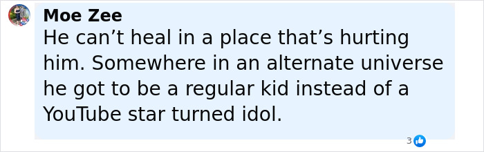 Comment expressing sympathy for Justin Bieber's sad confession after aggressive meltdown at paparazzi incident. Comment expressing sympathy for Justin Bieber's sad confession after aggressive meltdown at paparazzi incident.