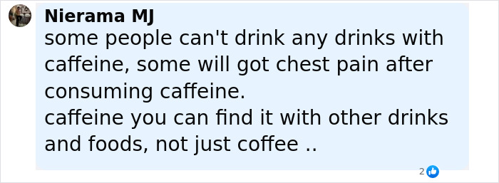 Comment discussing caffeine sensitivity and risks of consuming excessive caffeine found in various drinks and foods. Comment discussing caffeine sensitivity and risks of consuming excessive caffeine found in various drinks and foods.