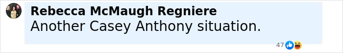 Screenshot of a social media comment comparing Karen Read acquittal to a Casey Anthony situation, sparking mass fury. Screenshot of a social media comment comparing Karen Read acquittal to a Casey Anthony situation, sparking mass fury.