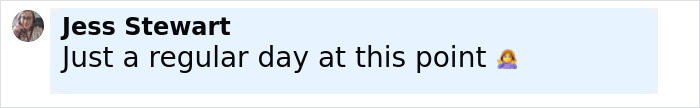 Jess Stewart smiling in a casual setting with a caption about a regular day and a facepalm emoji. Jess Stewart smiling in a casual setting with a caption about a regular day and a facepalm emoji.