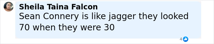 Comment by Sheila Taina Falcon about Sean Connery looking older at a young age, sparking debate on viral photos. Comment by Sheila Taina Falcon about Sean Connery looking older at a young age, sparking debate on viral photos.