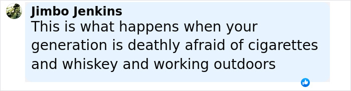 Comment on generational views about cigarettes, whiskey, and outdoor work related to viral photos of Sean Connery at same age. Comment on generational views about cigarettes, whiskey, and outdoor work related to viral photos of Sean Connery at same age.